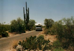 De camper in Saguaro Parc