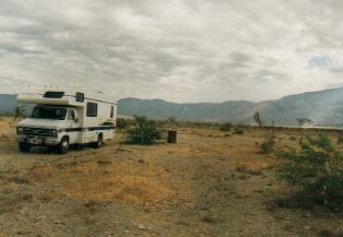 De camper in Death Valley in Amerika