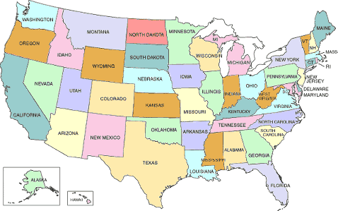 Grafiek warm Lyrisch Landkaart Amerika: Uw landkaart voor de Verenigde Staten van Amerika