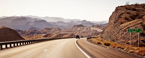 Amerikaanse highway nabij Las Vegas